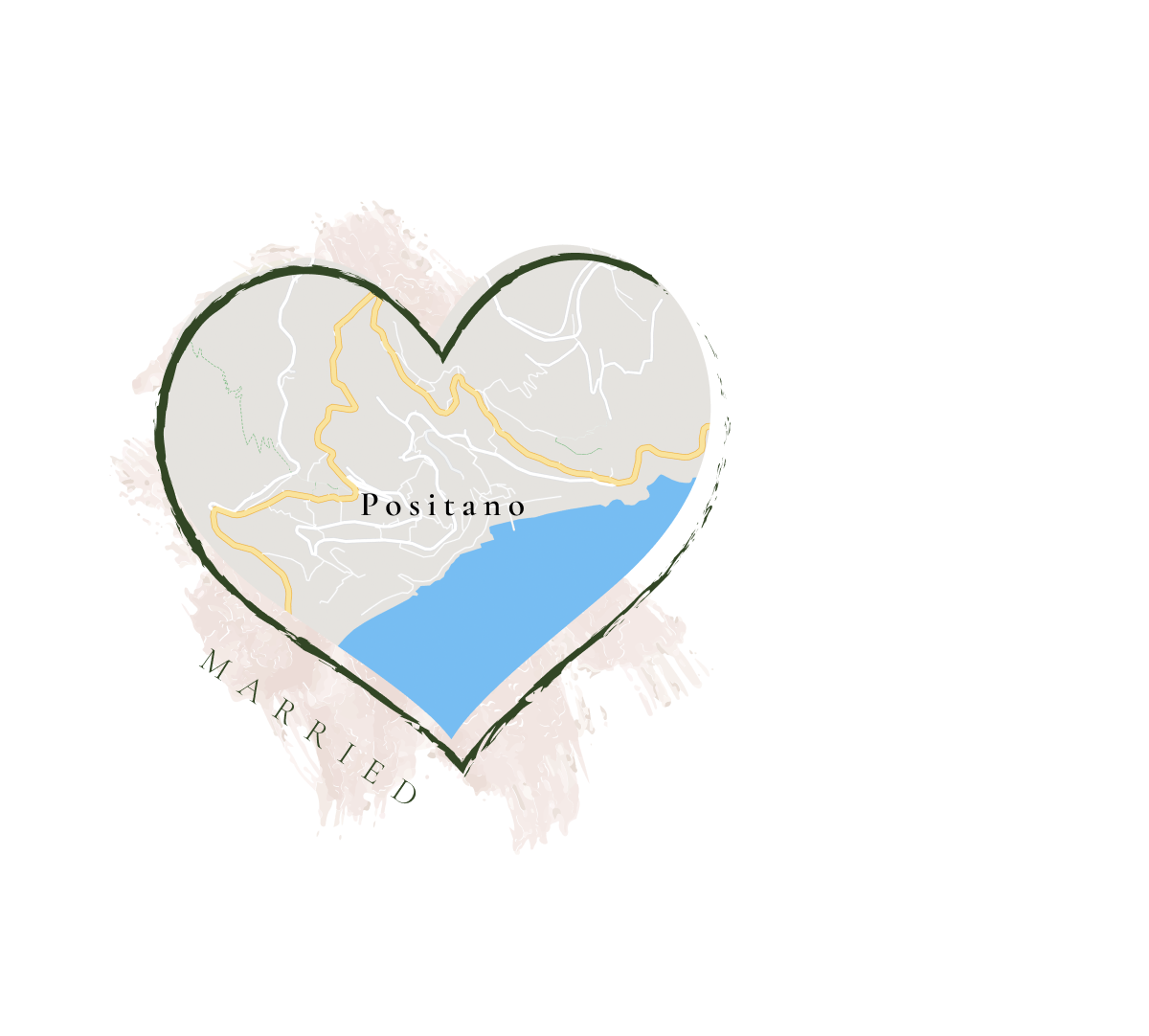 Heart map of Positano